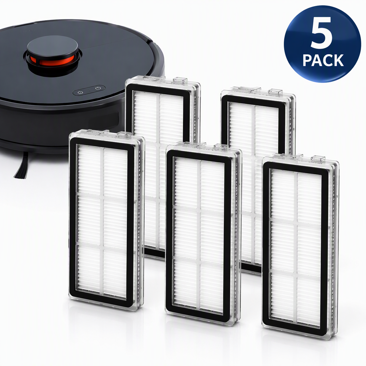 (5 Pack) Premium HEPA Filter Replacement Compatible with Dreame L10S Ultra, L10S Pro, L10 Ultra, Z10 Pro, S10, S10 PRO, S10 plus Robot Vacuum, Washable & Reusable