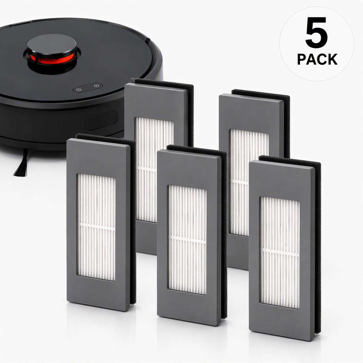 (5 Pieces) HEPA Filter for Robot Vacuum Ecovacs DEEBOT OZMO 920 950 T8 AIVI M...
