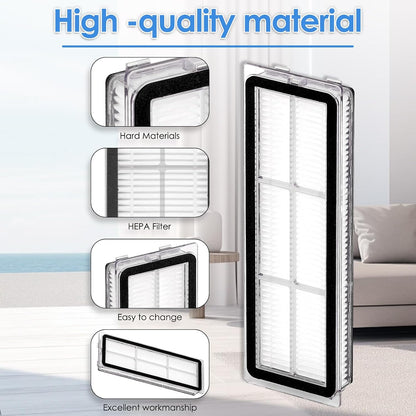 (5 Pack) Premium HEPA Filter Replacement Compatible with Dreame L10S Ultra, L10S Pro, L10 Ultra, Z10 Pro, S10, S10 PRO, S10 plus Robot Vacuum, Washable & Reusable