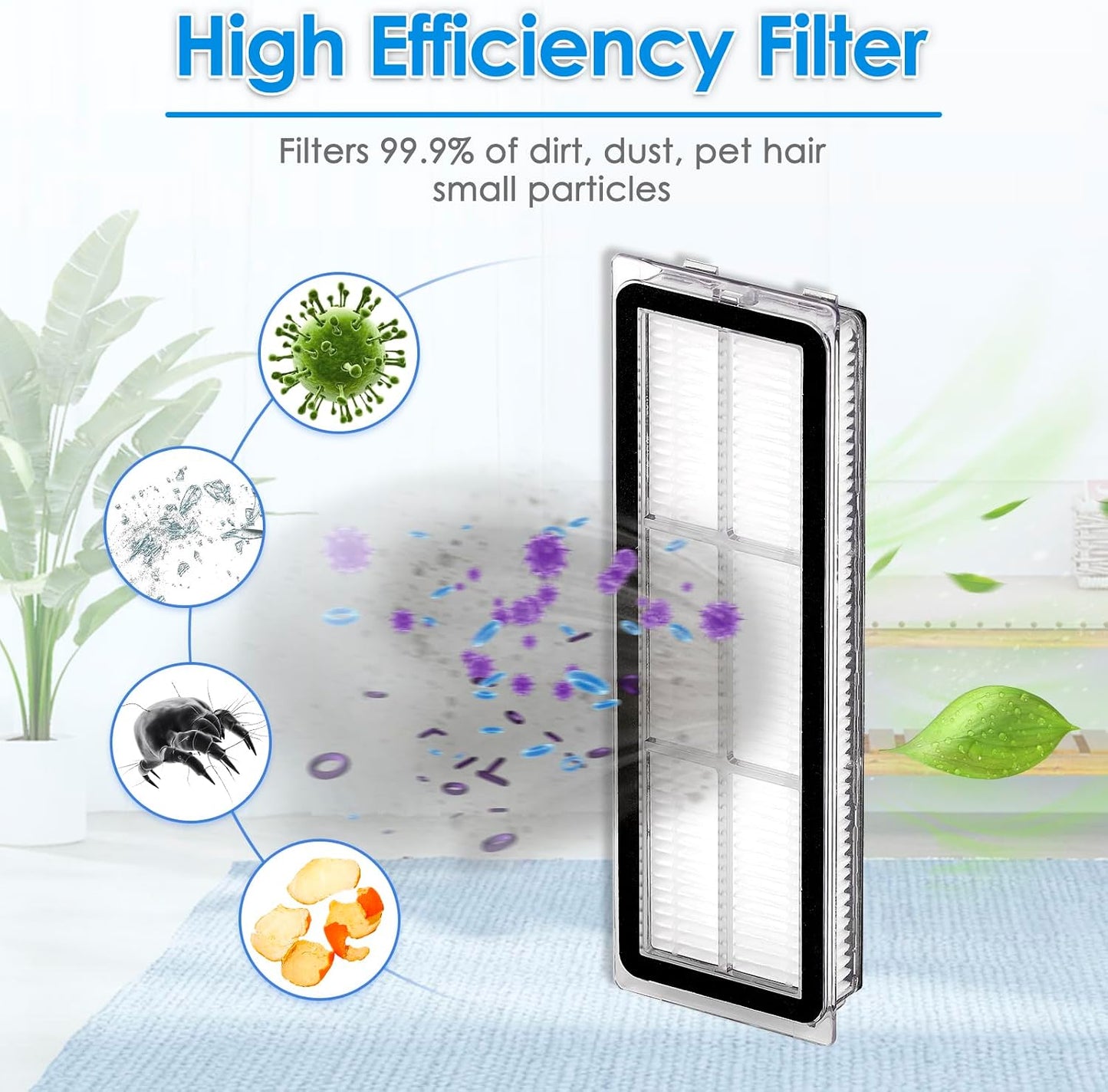 (5 Pack) Premium HEPA Filter Replacement Compatible with Dreame L10S Ultra, L10S Pro, L10 Ultra, Z10 Pro, S10, S10 PRO, S10 plus Robot Vacuum, Washable & Reusable