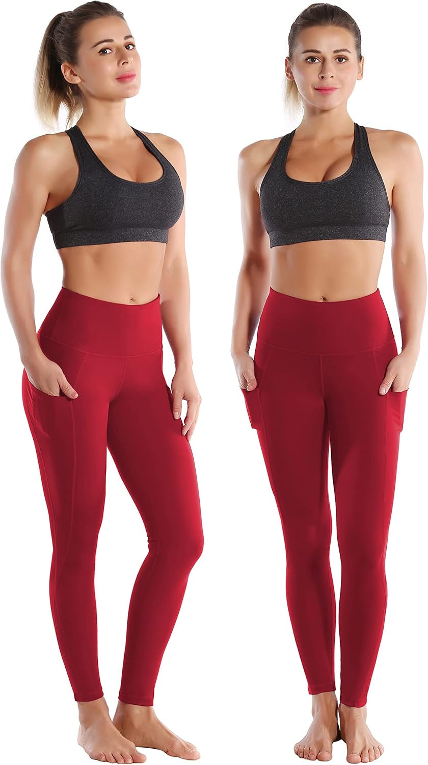 Women Out Pockets High Waist Yoga Pant Stretchy Workout Leggings